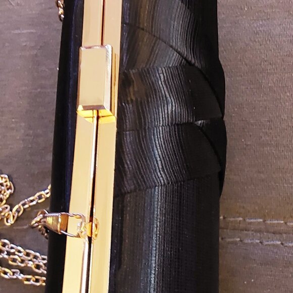 Natasha Black Clutch with Gold Tassel - Picture 4 of 5